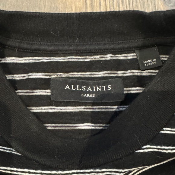 Allsaints Oversized Heavyweight Striped Tee - Picture 3 of 4